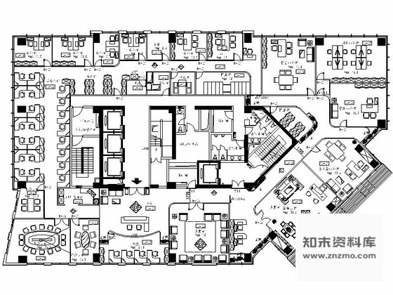 施工图上海某集团豪华办公室室内设计装修CAD施工图