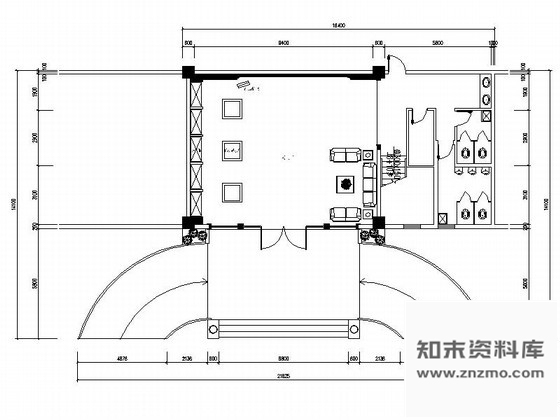 图块/节点三层办公楼室内装修平面图