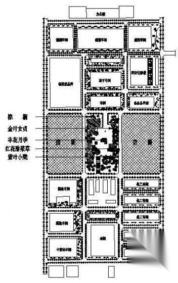 某集团公司绿化种植平面图 工业园区景观