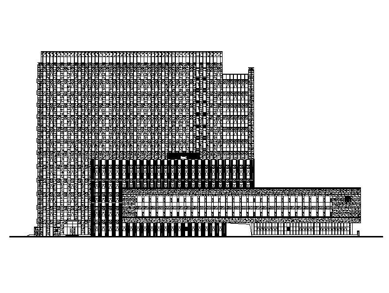 [浙江]高层幕墙立面框架结构县级图书档案馆建筑施工图