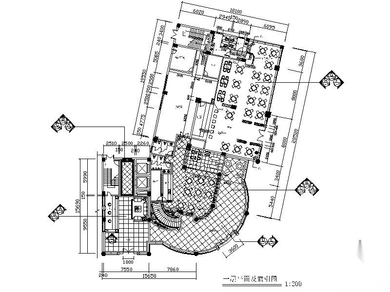 [广东]某酒店西餐厅室内装修图（含效果）