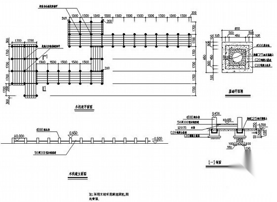 木栈道施工详图 景观小品