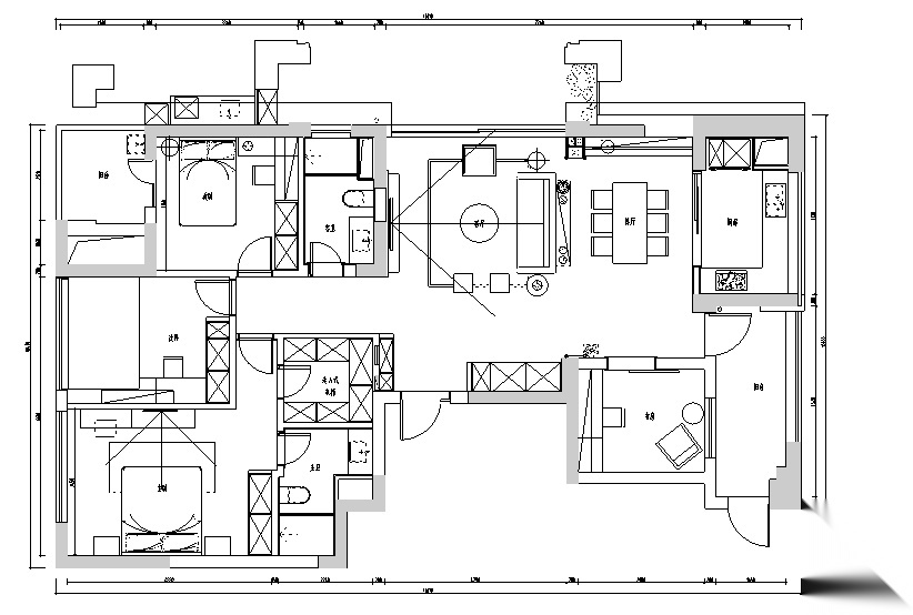 [浙江]锦和苑现代风格住宅装修设计施工图（附效果图） 平层