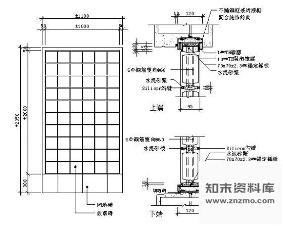 图块/节点玻璃磚大樣圖