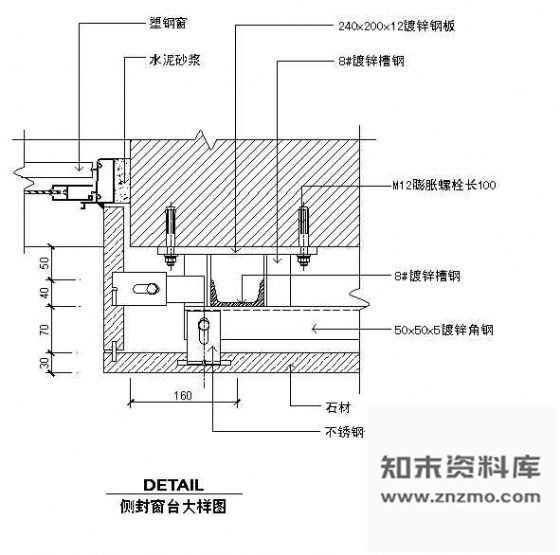 图块/节点侧封窗台大样