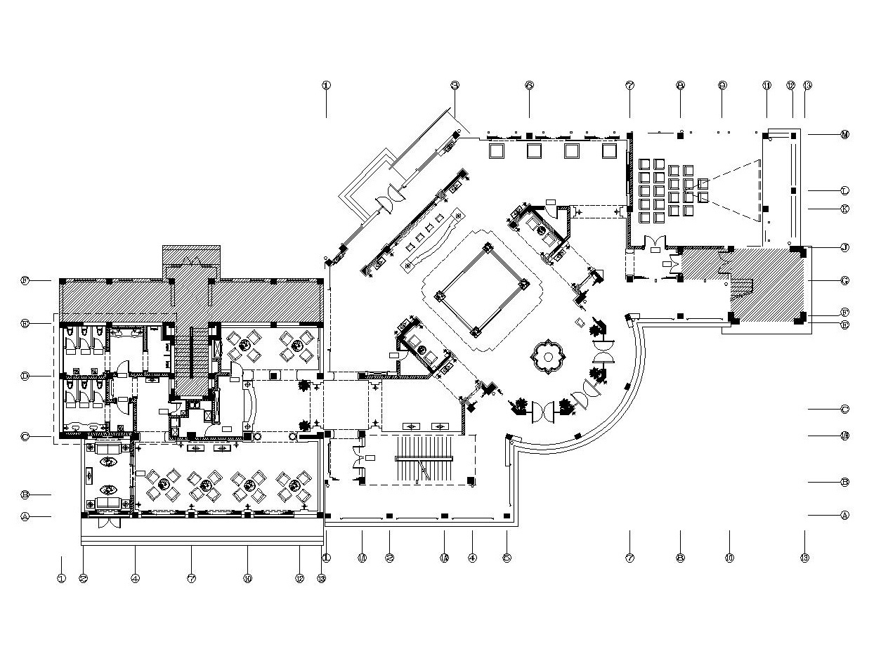 欧式风格大型房地产营销中心室内装修施工图（附效果图）