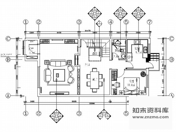 施工图河北花园洋房简欧风格三层别墅室内装修施工图含方案