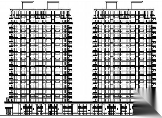 绿城－宁波某花园小区2、3号商住楼建筑方案图