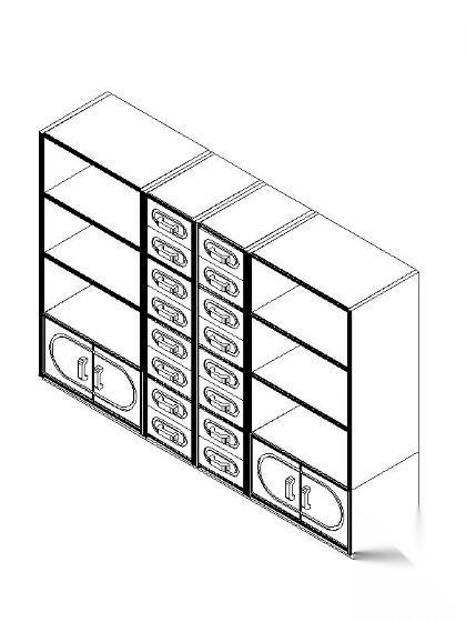 书柜CAD三维图块2