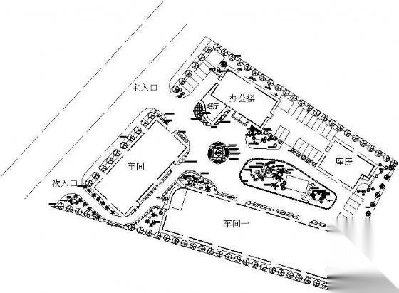 某厂区规划绿化方案 工业园区景观