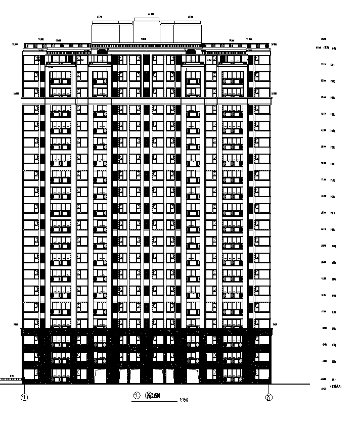 [江苏]多高层框架住宅及商业建筑施工图（含多栋楼及全...