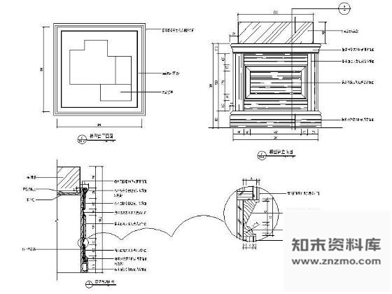 图块/节点模型台详图 家具节点