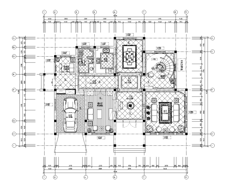 [河南]某中式风格别墅室内设计施工图