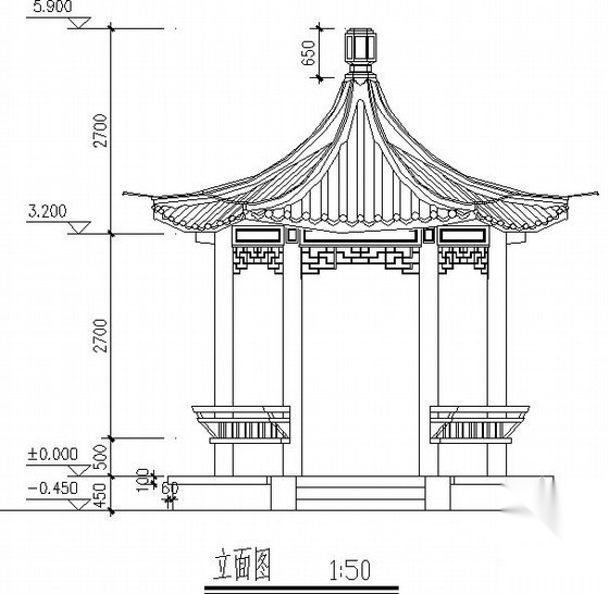 景区六角亭节点构造详图