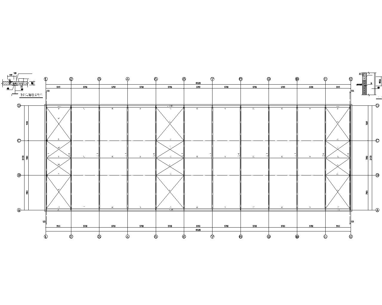 产业园厂区门式钢架结构施工图（CAD）