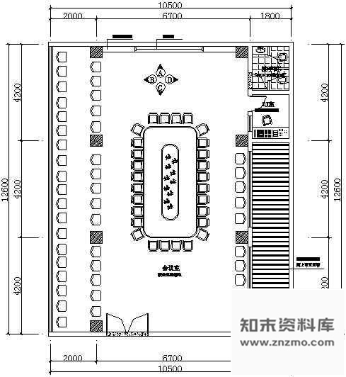 施工图某多媒体会议室装修图