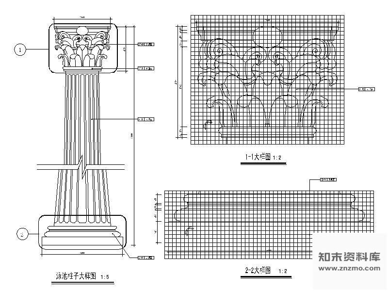 图块/节点门厅装饰柱详图 通用节点