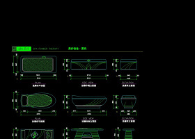 按摩床立面图cad图纸