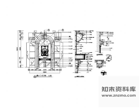 图块/节点欧式豪华电梯厅花台详图