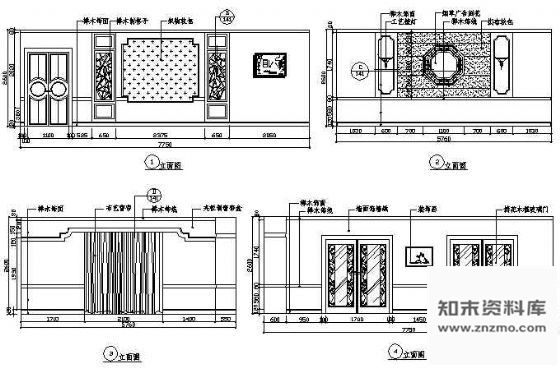 图块/节点餐厅包房立面图4