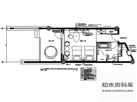 施工图皇冠酒店双床标准间施工图