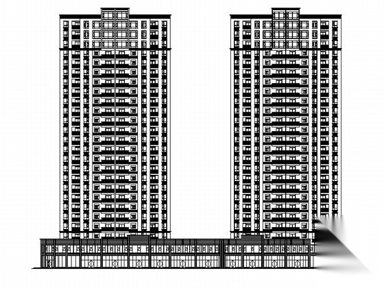 [湖北]高层塔楼式框架剪力墙结构住宅建筑施工图