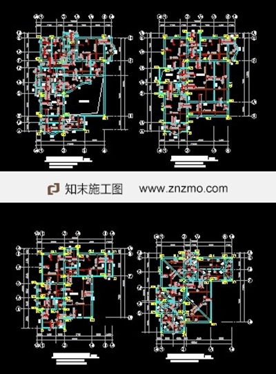 三层别墅扩出图带结构-有鸟瞰，三维，透视。