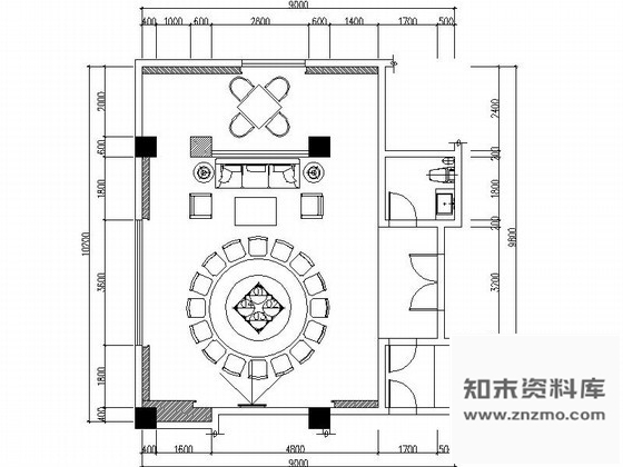 新中式私人会所包房装修 施工图