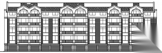 某四层海滨公寓建筑施工图及效果图