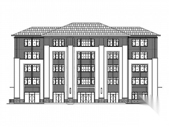 [天津]五层框架结构块瓦屋面社区中心建筑施工图