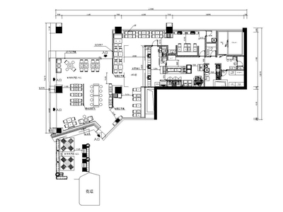 现代简约风格西餐厅装修施工图（附效果图）