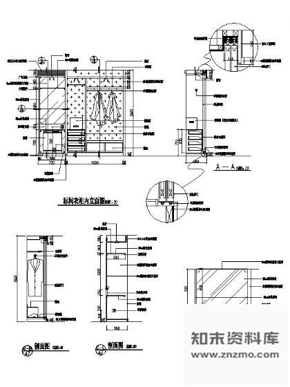 图块/节点标准房衣柜详图 柜类