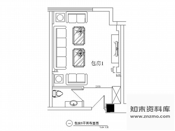 施工图某欧式娱乐会所包房1装修图