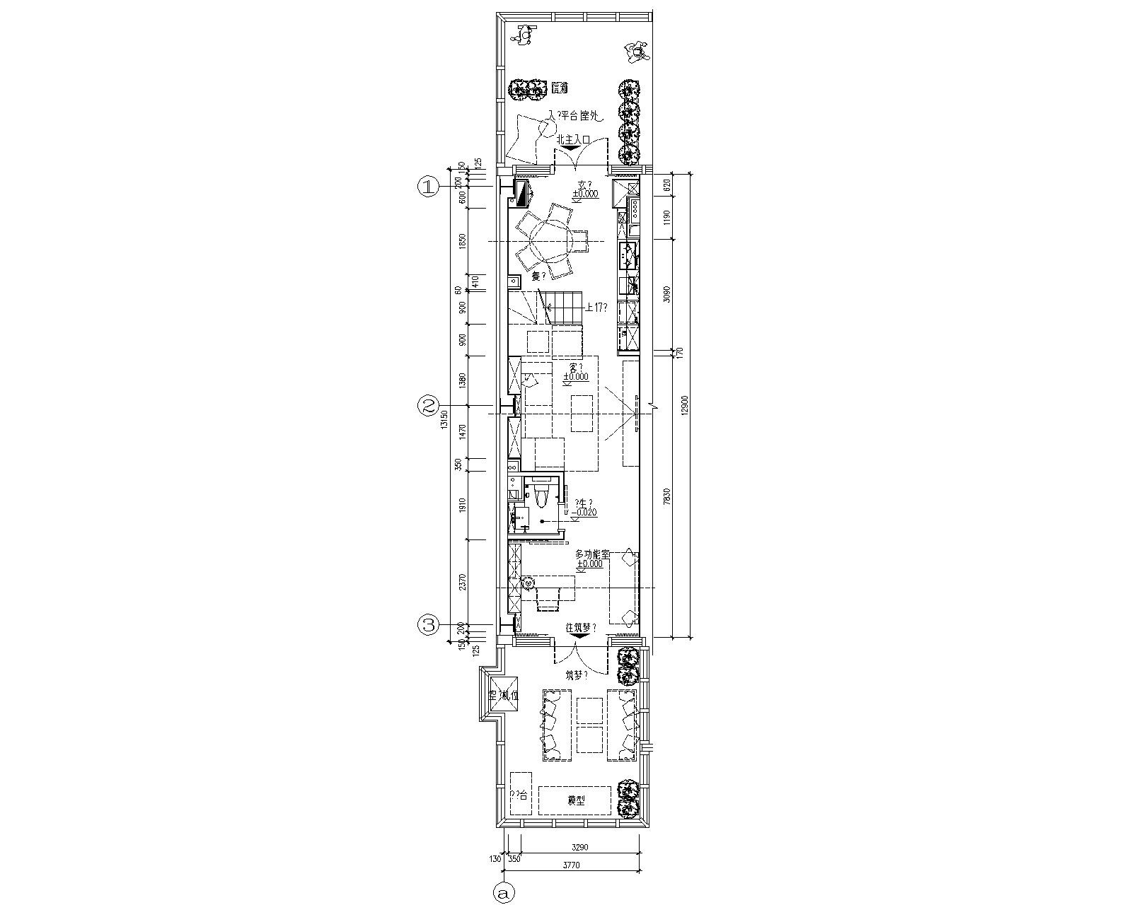 [北京]大兴万科天地8.4米挑高样板间CAD全套施工图+设计... 平层