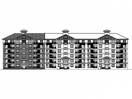 [广州珠江]某六层带阁楼坡屋顶住宅楼建筑结构水暖电施工...