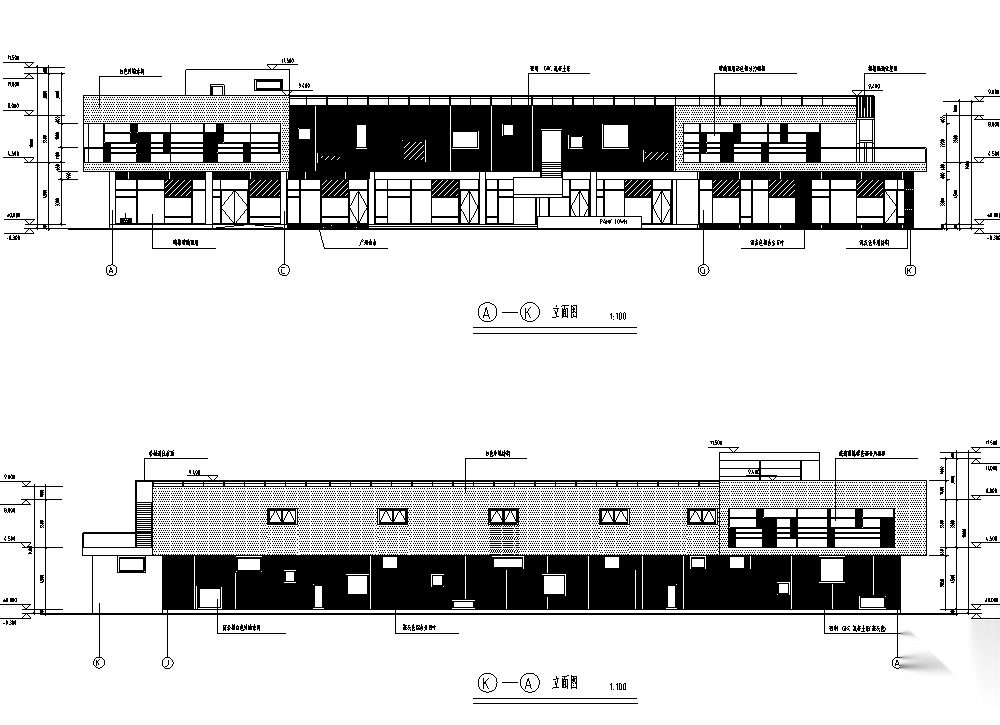 某小区配套二层商业建筑设计方案施工图CAD