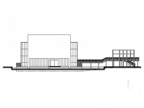 [广东]多层现代风格售楼中心建筑设计施工图（新颖幕墙&...