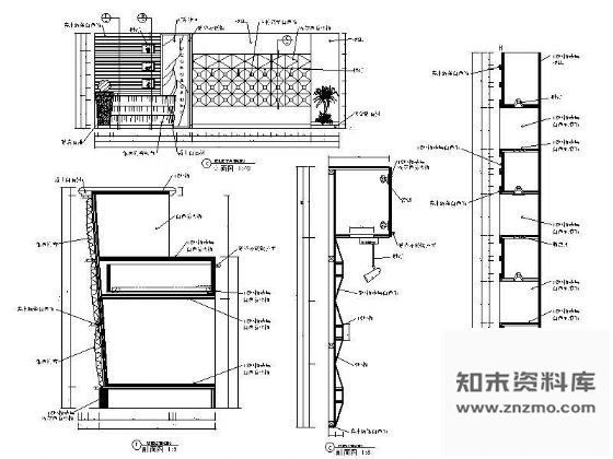 图块/节点美容院前台及背景墙详图