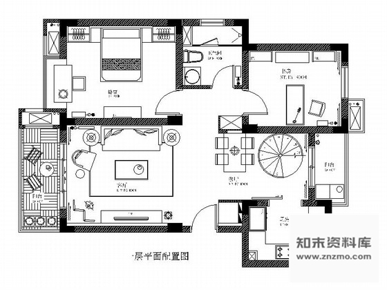 施工图徐州浪漫简欧2层小别墅室内设计施工图含效果图