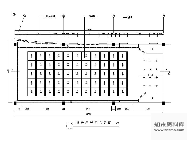 施工图某汽车展厅部分室内装修图