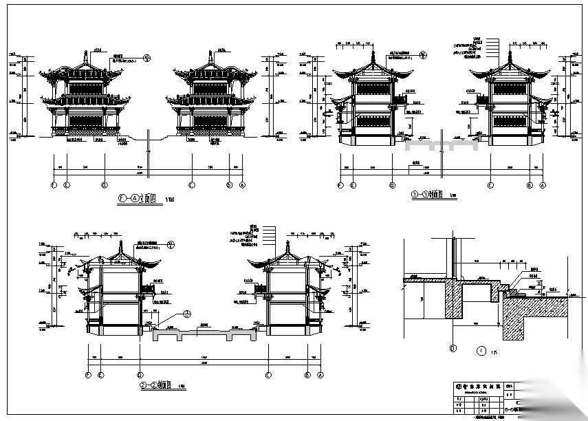 云南 仿古廊桥建筑设计施工图