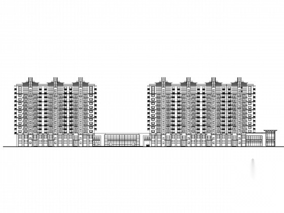 [江苏]现代风格14层高层住宅区建筑施工图