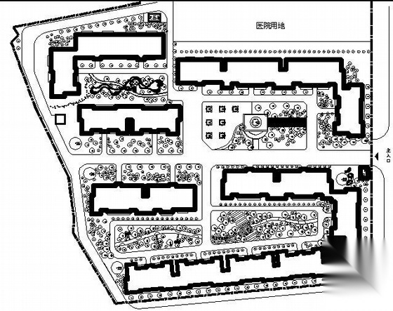 [四川]医院景观设计施工图套图 医院疗养景观