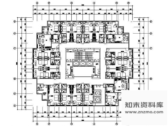 图块/节点四星级酒店平面设计图