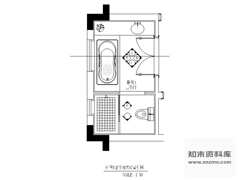 施工图别墅卫生间装修施工图