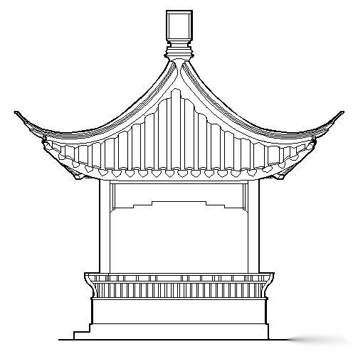 某古建四角亭建筑施工图