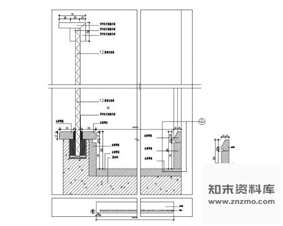 图块/节点楼梯挡水板及踢角节点大样