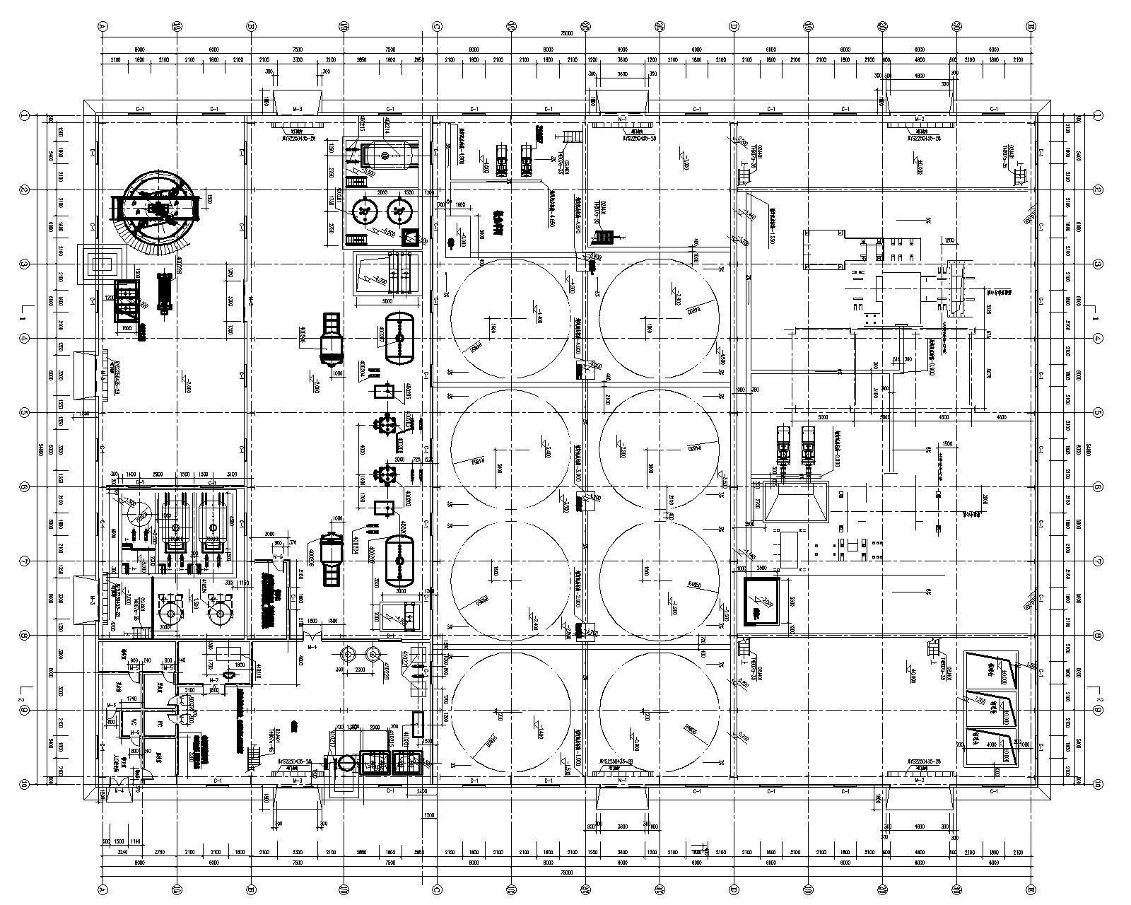 大型工业生产厂房钢结构施工图（含建筑图）