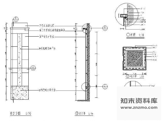 图块/节点玻化砖干挂装饰柱详图