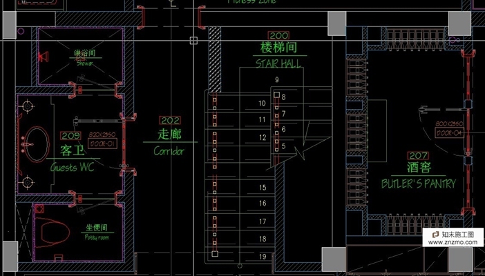 别墅楼梯间酒窖 施工图